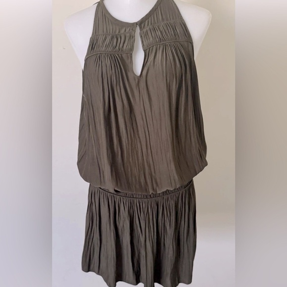 EUC! Ramy Brook Hilton Mini Dress Sleeveless in Olive Green Retail $345 - Picture 3 of 5